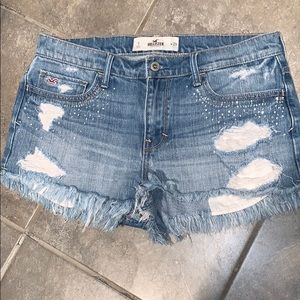 Hollister flashy festival denim shorts.  Sz 9